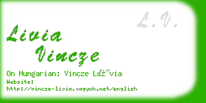 livia vincze business card